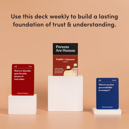 Parents Are Human, Relationship Cards, Get to Know Each Other Better, Parents, Families, Teens & Kids Relationship Building, Light & Deep Questions, 70 Questions & Activity Cards, English