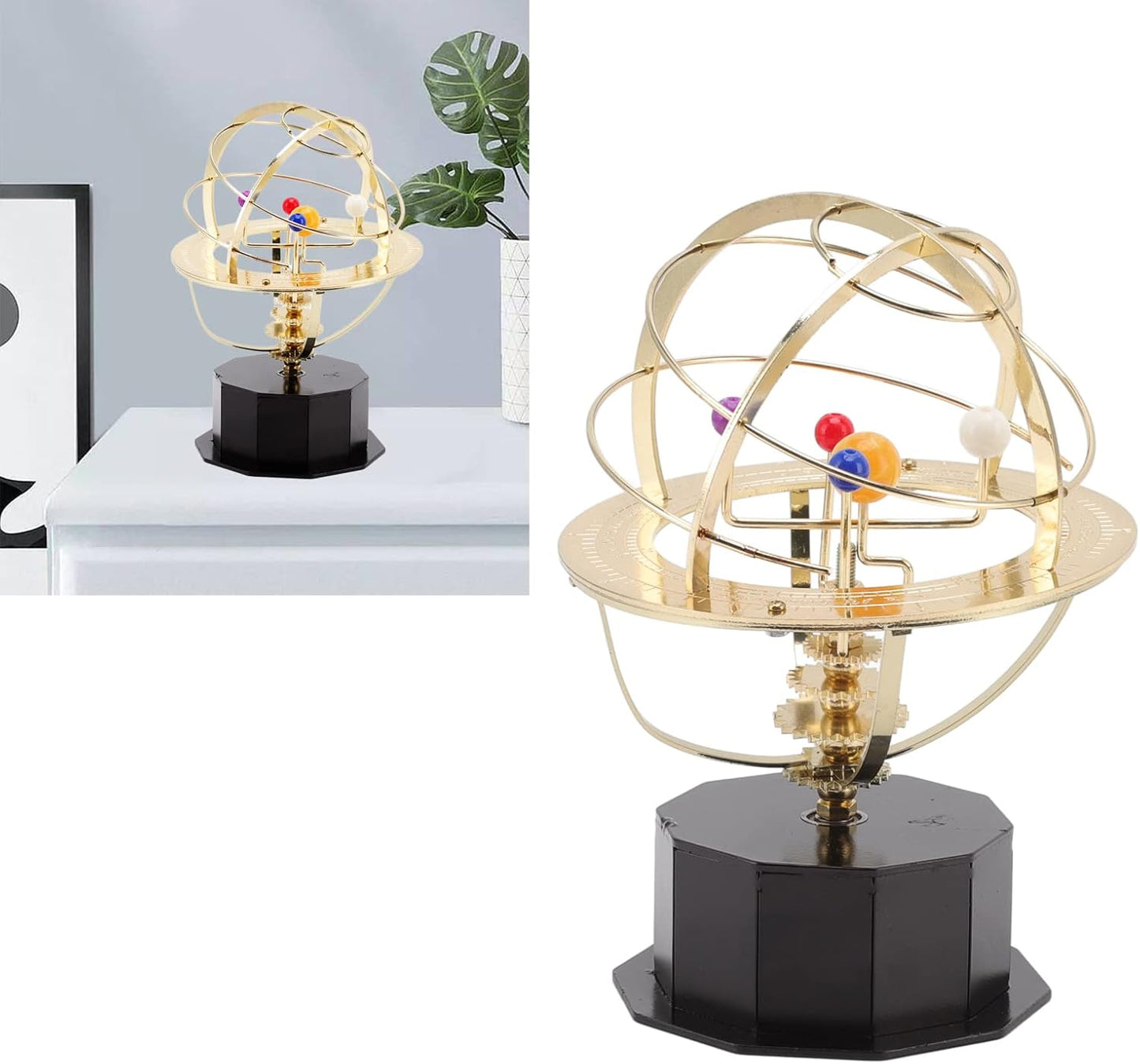 Grand Orrery Model of The Solar System Metal Solar System Model Decoration for Teenagers Educational Tabletop Toy Office Study Classroom Decoration Iron Electroplating Process