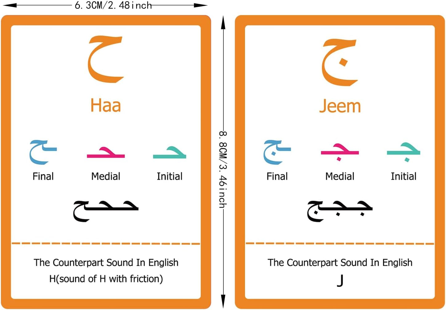 28pcs Arabic Alphabet Flashcards, Learn Arabic Alphabet for Beginner, Educational Language Learning Resource for Grade School, Classroom, Homeschool Supplies
