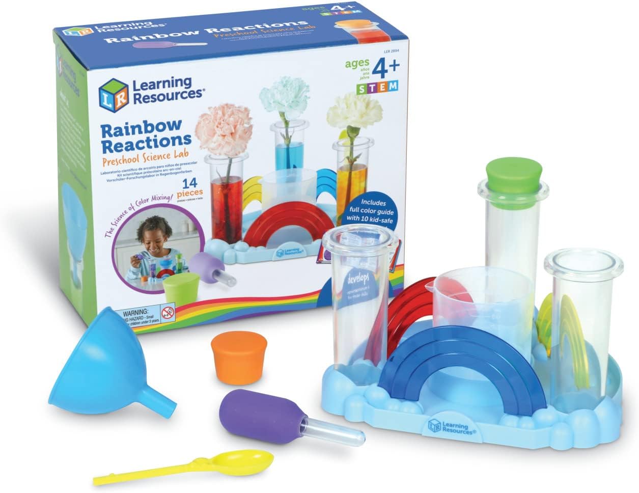 Learning Resources Rainbow Reactions - 14 Pieces, Ages 4+, Preschool Science Lab, Experiments for Kids, STEM Toys for Boys and Girls