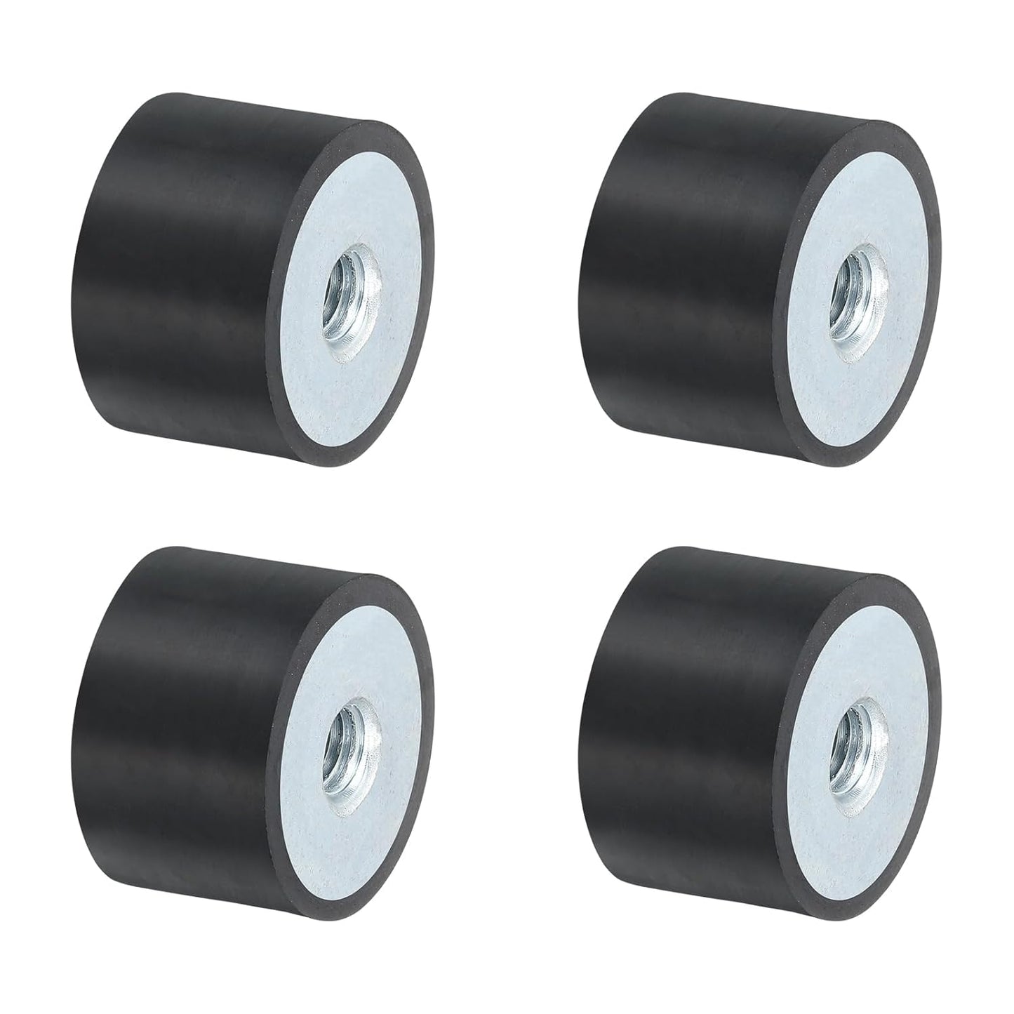 uxcell 4Pcs 20 x 10mm M6 Female Thread Rubber Mounts, Vibration Isolator, Replaces Anti Vibration Pads Flat Silent Block Base Block