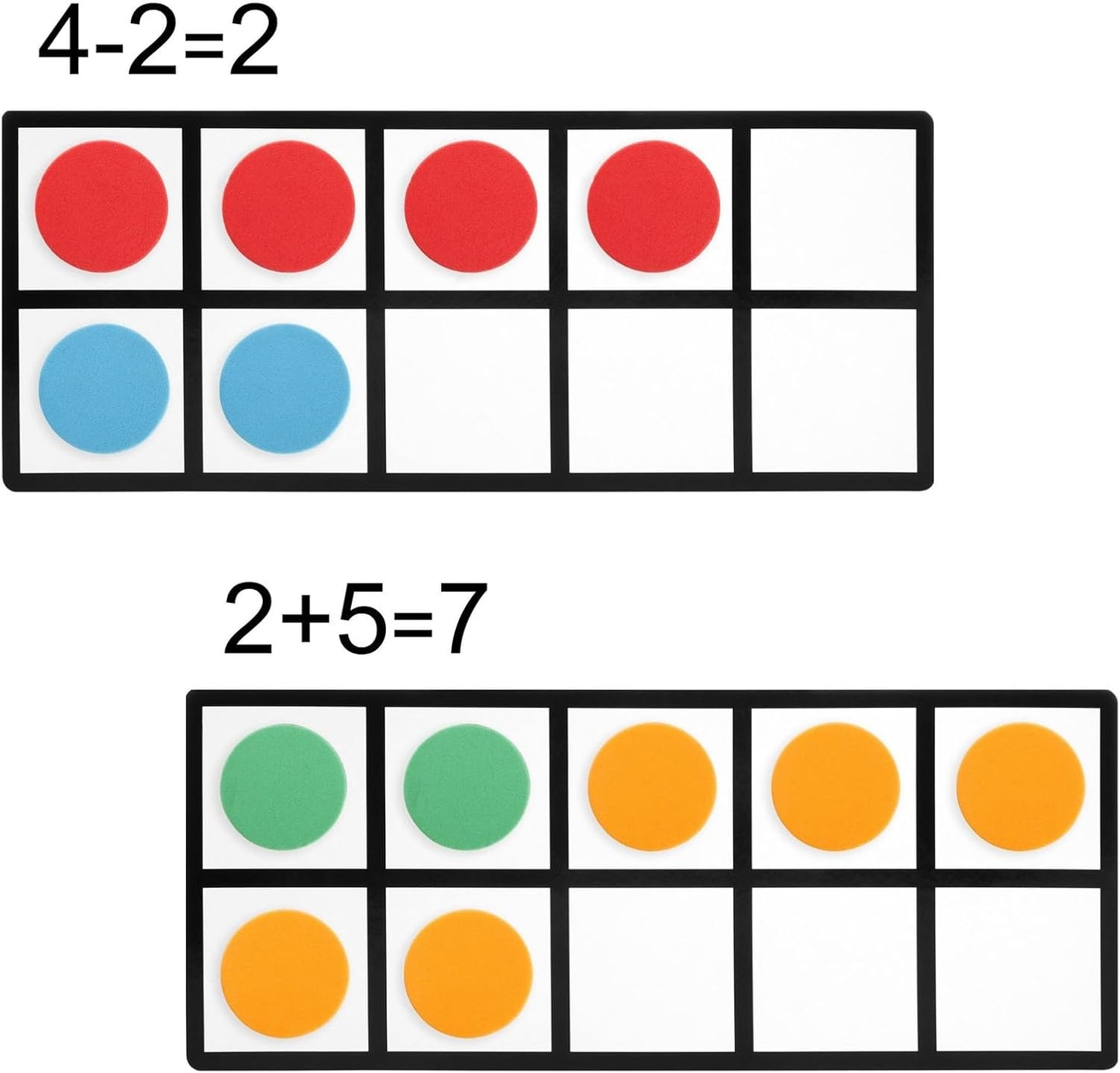 Bright Creations Giant Magnetic Ten Frames for Classroom Learning - 4 Pack Multi-Color Magnetic Frames with 48 Math Counters (12.25 x 5 in)