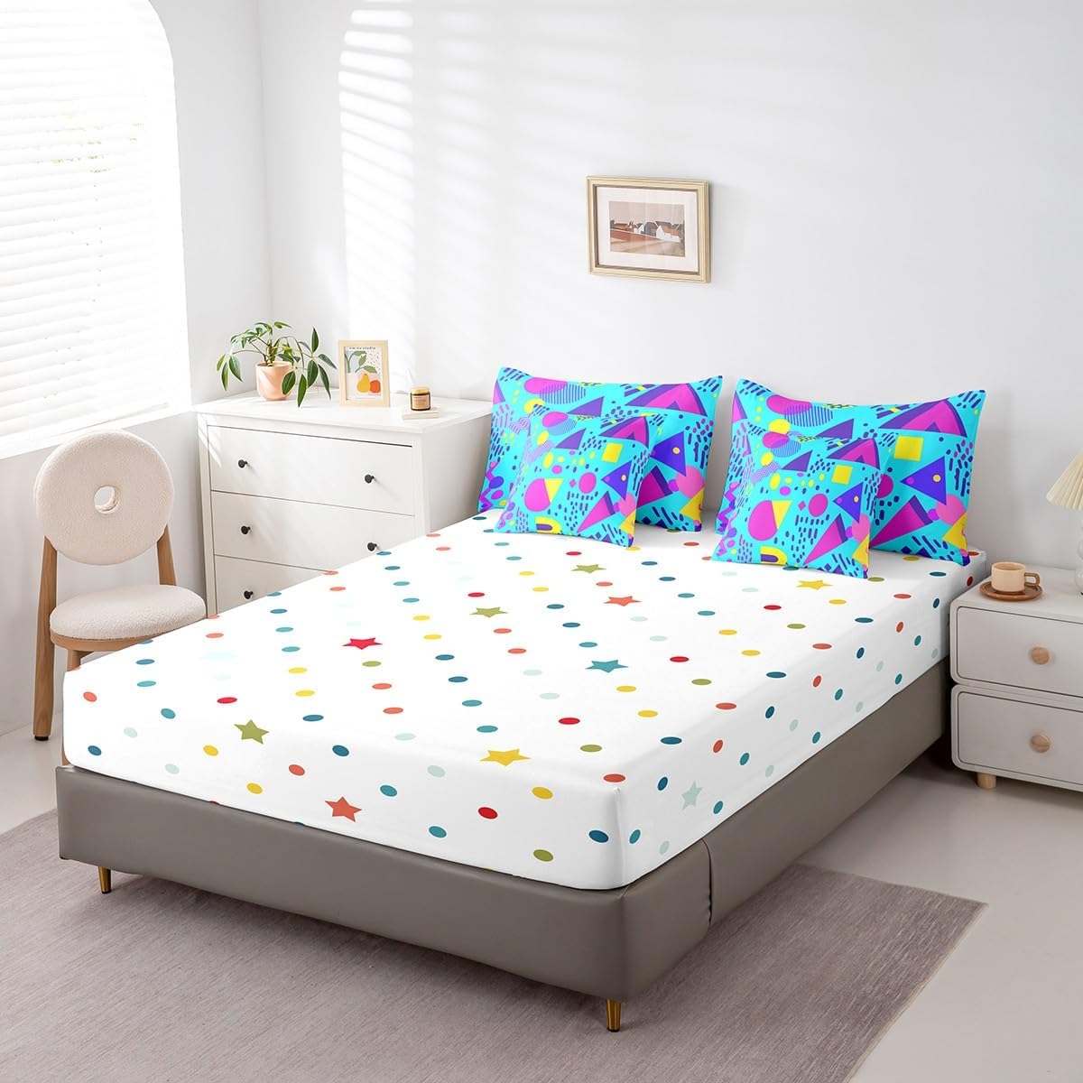 Erosebridal Chemical Equation Bed in a Bag Queen Comforter Set 7 Piece,Chemistry Bedding Sets Science Students Learning Gift Sheet Set with Comforter,Molecular Formula Education Bed Set - Colors B