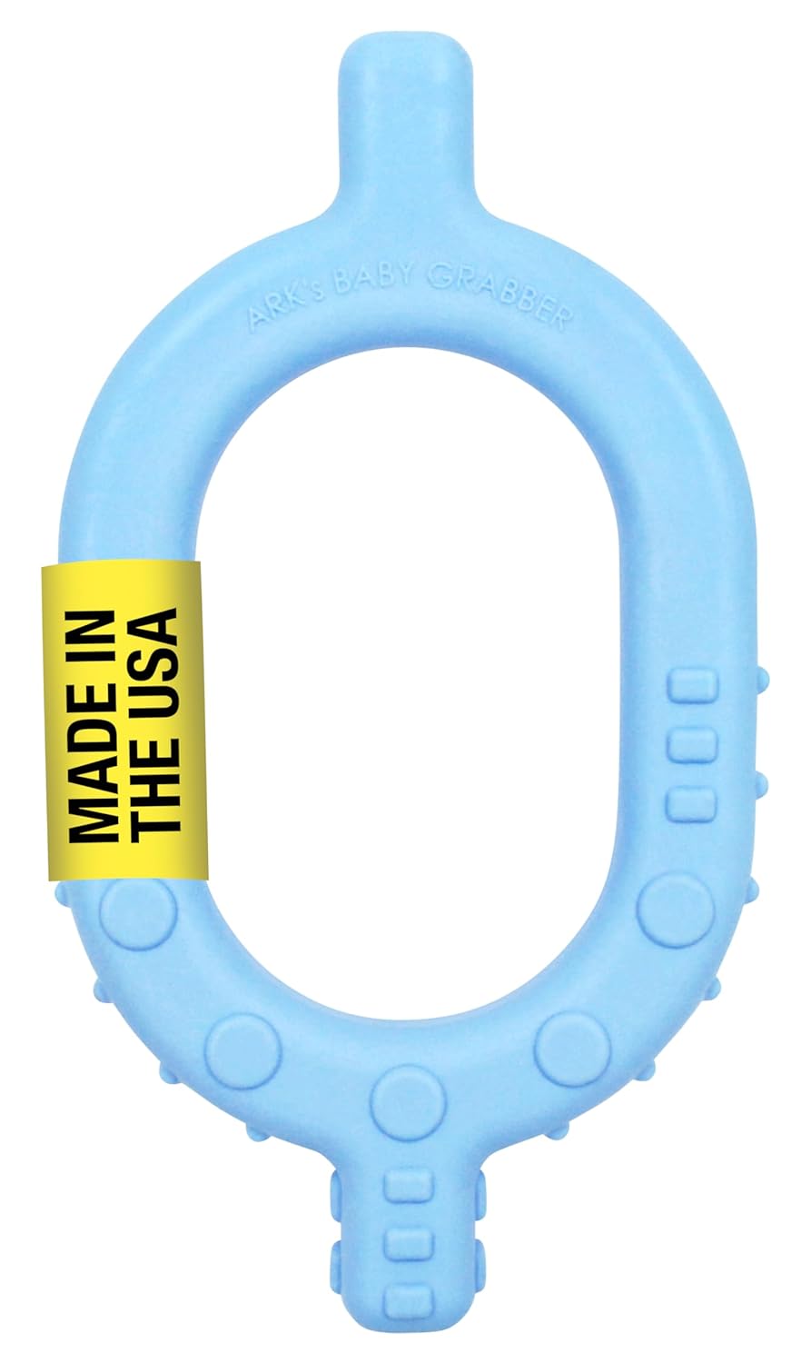 ARK Baby Grabber Sensory Chew, Baby Teether, Sensory Toys for Developing Speech and Feeding Skills, Medical-Grade Oral Motor Therapy Tools, Firm, Turquoise