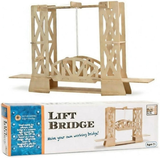 PATHFINDERS STEM Kit – Strauss Lift Bridge Model – DIY Wooden Engineering Build Kit for Kids Teens & Adults – Working Drawbridge Mechanism – Educational Gift