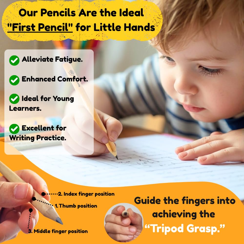 Writing Practice Workbook Set for Kids Ages 3-5 - Tracing Books with Thick Triangular Pencils, Sharpener, Eraser | Learn to Write Letters, Numbers, Lines | Preschool & Kindergarten Homeschool Supplies