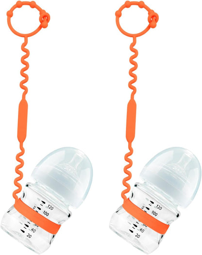 Silicone Toy Straps for Baby, Toy Safety Straps for Stroller High Chair - BPA Free (Red Yellow Orange)