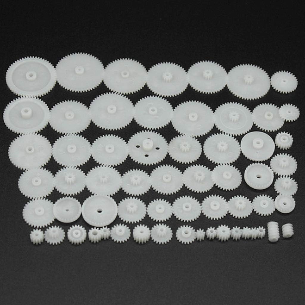 58pcs Plastic Gears Module 0.5 for DC Motor DIY Model Toys
