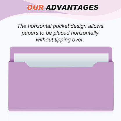 Fuutreo 6 Pcs Magnetic Wall File Organizer Magnetic Wall File Holder Refrigerator Magazine Holder for Mail Letters Paper(Aqua Green,Vertical-large)