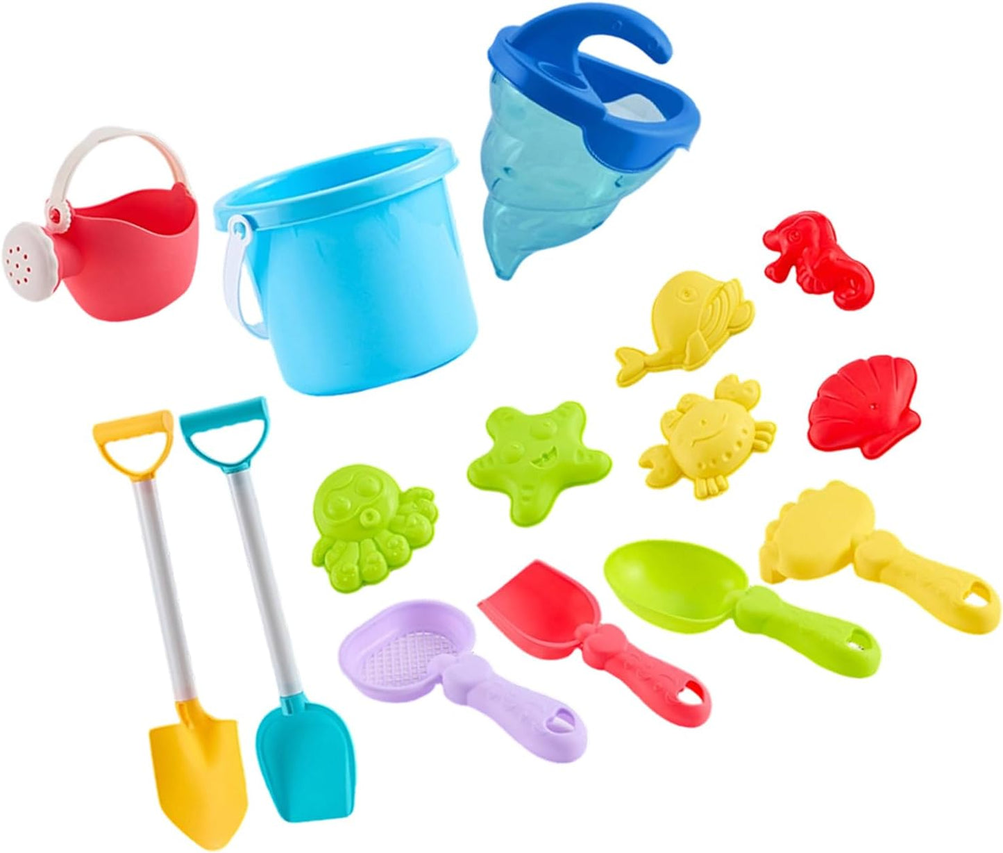 14Pcs Colorful Sand and Water Toy Set for Outdoor Beach Pool Sensory Play Activities Toddler Beach Bath Toy with Tools