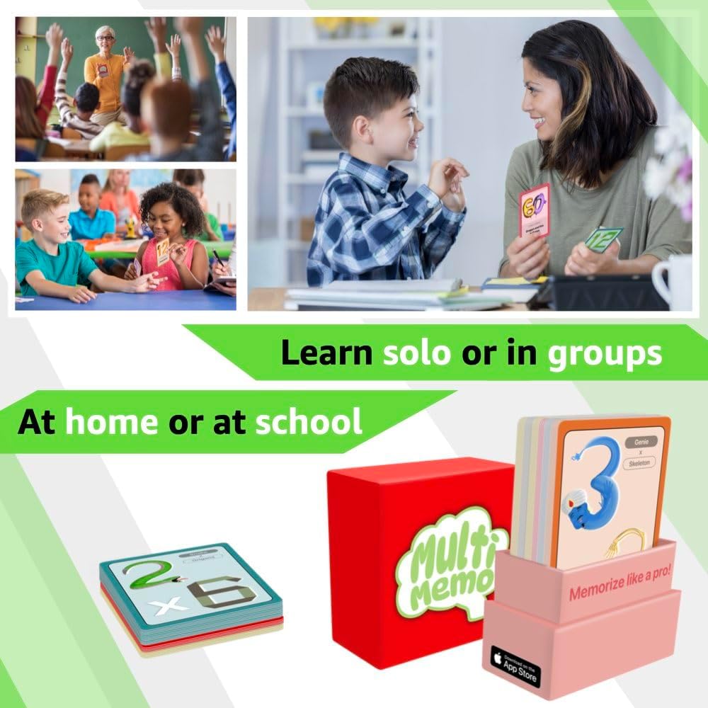 Multiplication Tables Flash Cards – Fun & Easy Memorization Using Unique Image Tricks! Math Learning Game for Kids in 2nd, 3rd, 4th, 5th, and 6th Grade – Covers 2x2 to 12x12.