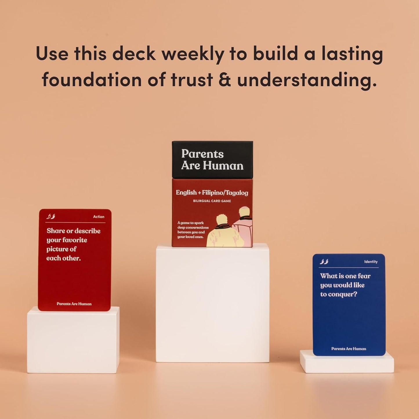 Parents Are Human, Relationship Cards, Get to Know Each Other Better, Parents, Families, Teens & Kids Relationship Building, Light & Deep Questions, 70 Questions & Activity Cards, English