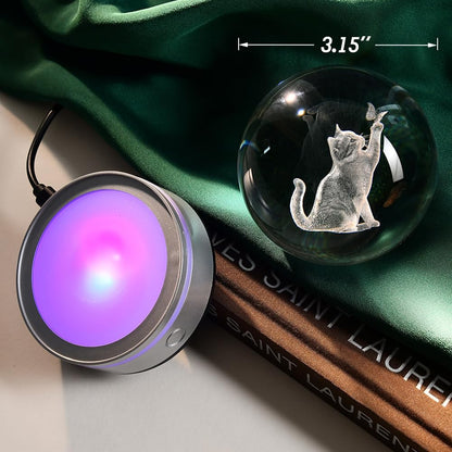 3D Solar System Crystal Ball Universe Glass Ball Space Astronomy Gift Planets Model Science Astrophysics Gifts Solar System Night Light Glass Globe Decor with 12 Colorful Modes Light Base