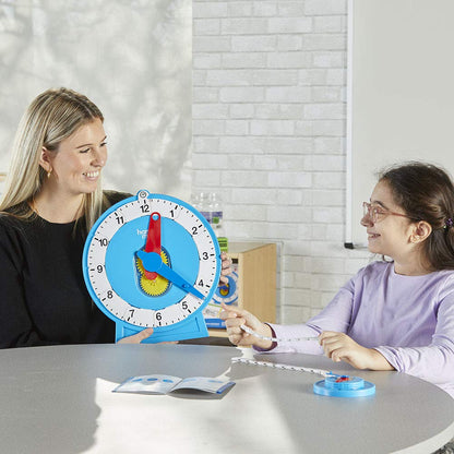 hand2mind Advanced NumberLine Clock, Learn to Tell Time, Analog Clock for Kids Learning, Number Line for Kids, Teaching to Tell Time, Math Manipulatives (Set of 1)