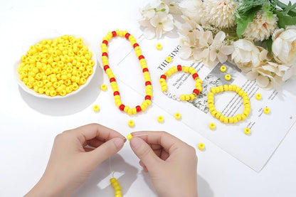 1000Pcs Valentine's Day Pony Beads Pink Red White Bracelets Crafts 6x9mm Bulk Plastic Pony Valentine Beads for Jewelry Making Party Party DIY Crafts Necklace Keychain Romantic Accessories