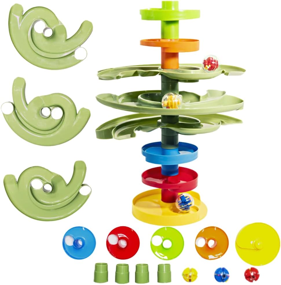 WEofferwhatYOUwant Ball Drop Spacers – 9-Piece Expansion Set for Marble Run Towers, Ramps & Tracks – STEM Building Toy Accessories for Toddlers, Kids, Preschool Learning & Montessori Play