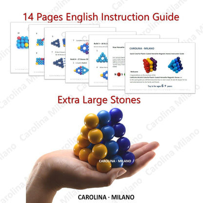 Science Kit Toys 27 PCS Colorful Magnets Building Blocks, Large Hematite Magnetic Stones, Stress Relief Autism, Home Office Kids Adults Intelligence Development Educational Birthday Party