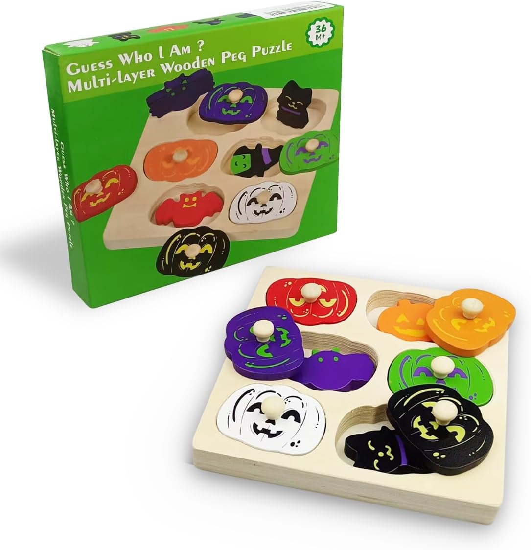 Easter Wooden Pegged Puzzles Montessori Toys for Toddlers Kids Boys Girls Easter Basket Stuffers Toys Gifts