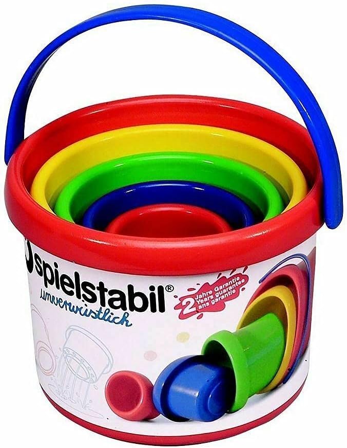 Spielstabil Nesting Stacker - Sturdy 5 Piece Set with Carry Handle (Made in Germany)
