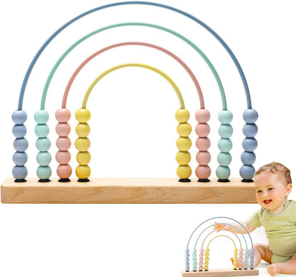 ibwaae Wooden Rainbow Abacus Beads Counting Toys Kids Early Math Skills Montessori Educational Learning Games for Toddler