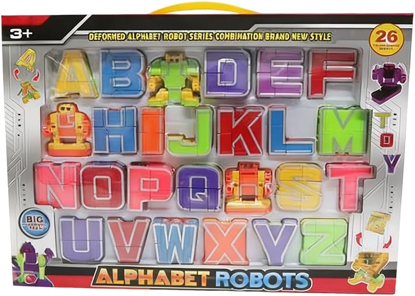 26 Pieces Alphabet Robots, ABC Learning Alphabots for Education, Transforming Robot for Study Learning, Letter Deformation Robots for Birthday Christmas, (A - Z)