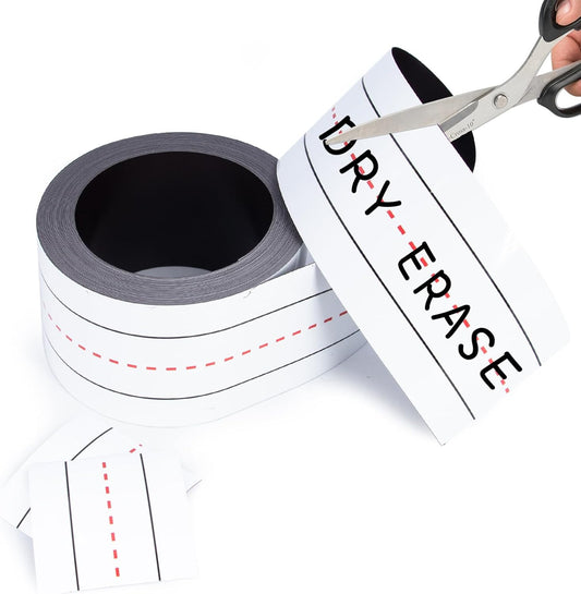 Magnetic Sentence Strips for Whiteboard, 10-Pack 3"x12" Reusable Dry Erase Handwriting Practice Strips, Teacher Supplies for Classroom & Homeschool