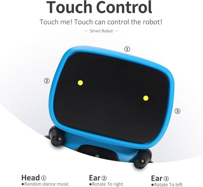 GILOBABY Interactive Talking Robot for Boys, Smart Toy with Touch Control, Playback Mode, Dancing, Singing, Educational Gift for 3-7 Year Old Kids (Blue)