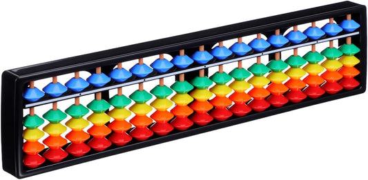 Alipis Arithmetic Abacus Math Counting Toy 17 Digits Rods with Colorful Beads, Chinese Abacus Mathematics Learning Aid Tool