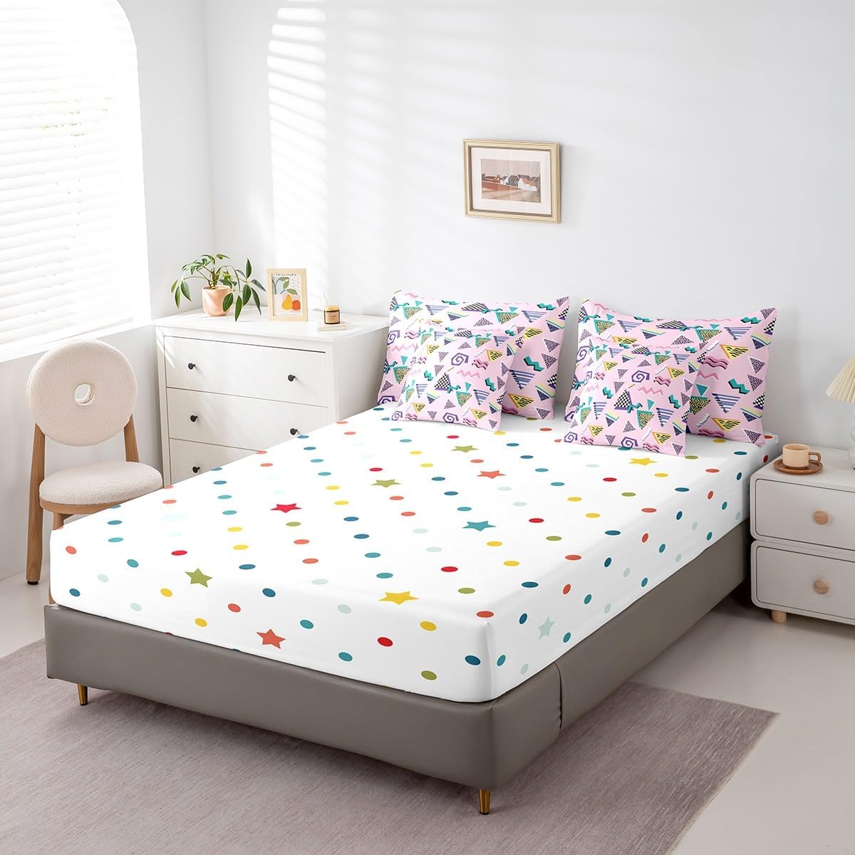 Erosebridal Chemical Equation Bed in a Bag Queen Comforter Set 7 Piece,Chemistry Bedding Sets Science Students Learning Gift Sheet Set with Comforter,Molecular Formula Education Bed Set - Colors A