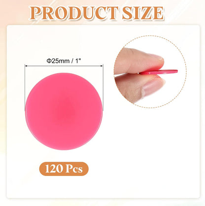 uxcell 120Pcs 1 Inch Poker Chips, Plastic Bingo Chips Learning Counters Counting Counters Disks Markers Opaque Game Tokens for Game Play Math Counting, Pink, Flat
