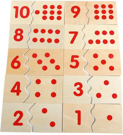 Montessori USA Montessori Math Materials Number Puzzle 1-10 for Preschool Early Learning Tool