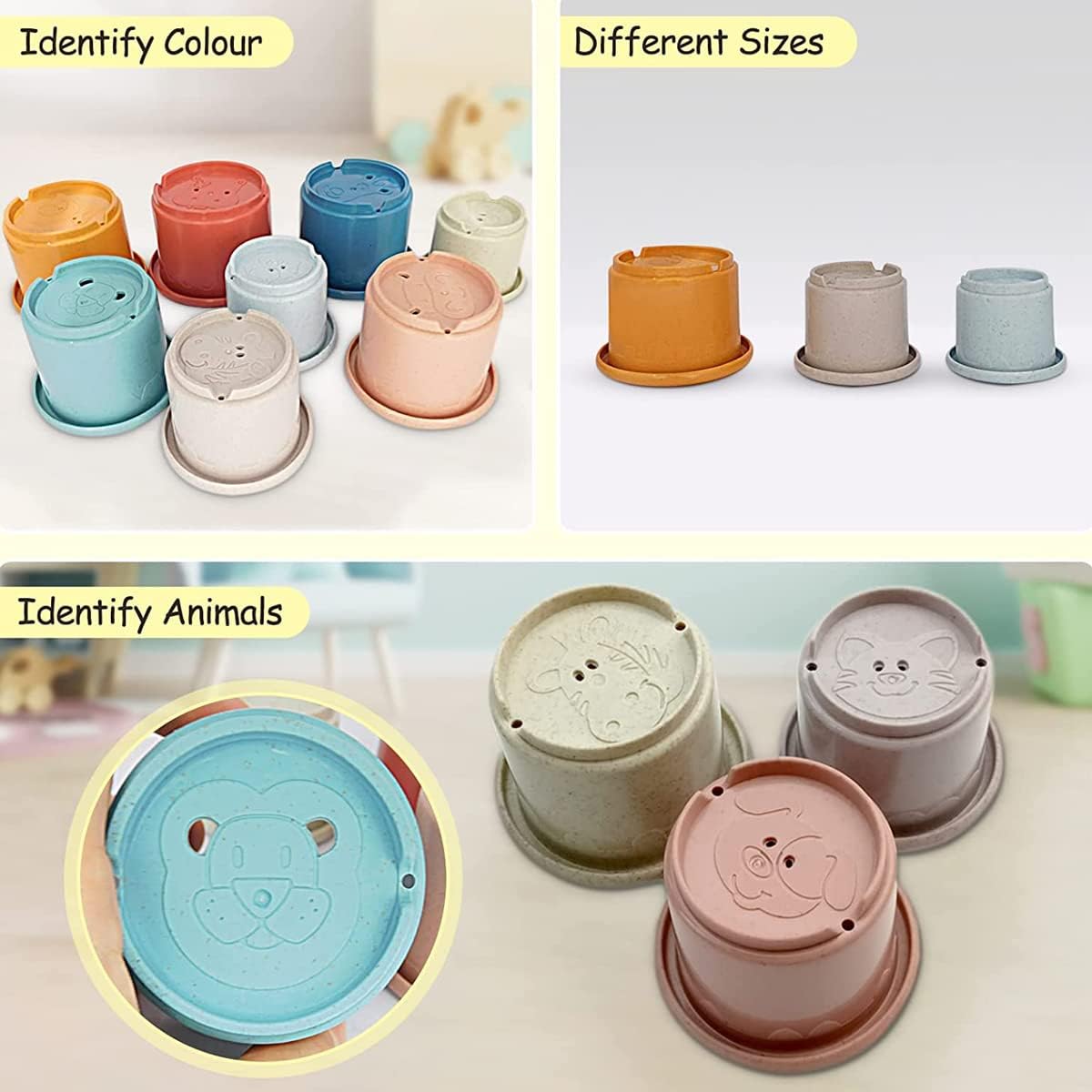 Baby Stacking Nesting Cups Toys for Baby 6 to 12 Months, Montessori Toys for Toddler Gifts 1 2 3 Year Old