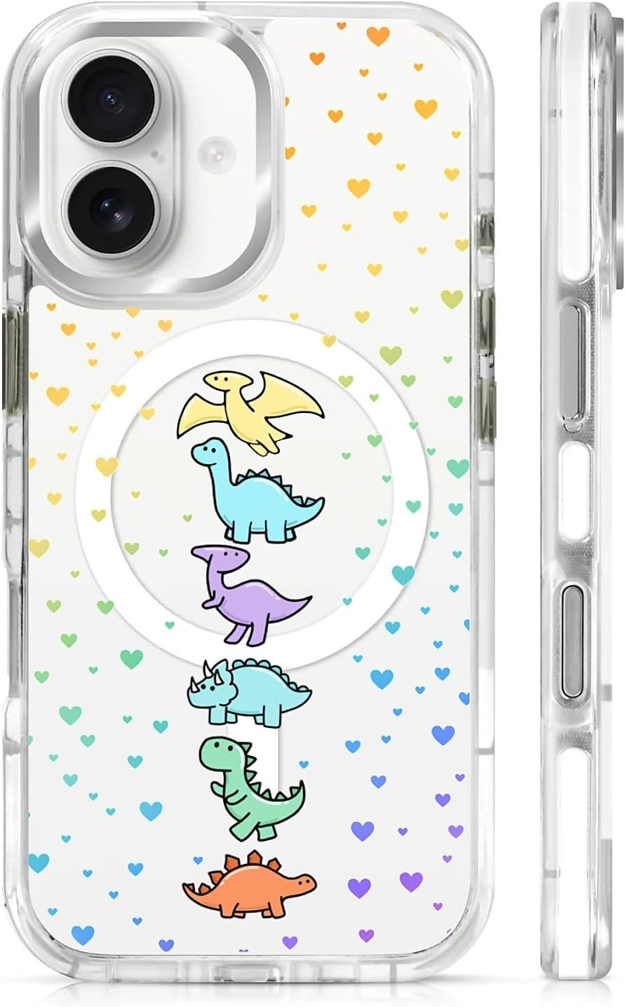 for iPhone 17 Pro Max Case [Compatible with Magsafe],Girls Women Clear Magnetic Case Silicone Shockproof Protective Cover with Pattern Colorful Motivational Letters