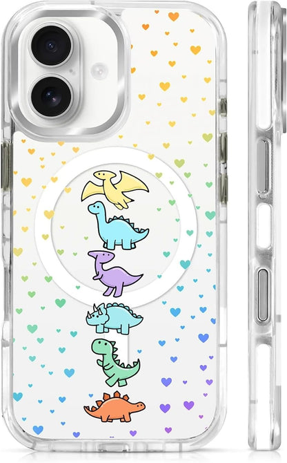 for iPhone 17 Pro Max Case [Compatible with Magsafe],Girls Women Clear Magnetic Case Silicone Shockproof Protective Cover with Pattern Colorful Motivational Letters
