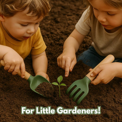 ChildGen Gardening Tools Set, Mini Tools for Shaping Play Sand & Sensory Play, Creative Outdoor & Indoor Fun for Kids, Bioplastic Toy from Olive Pits