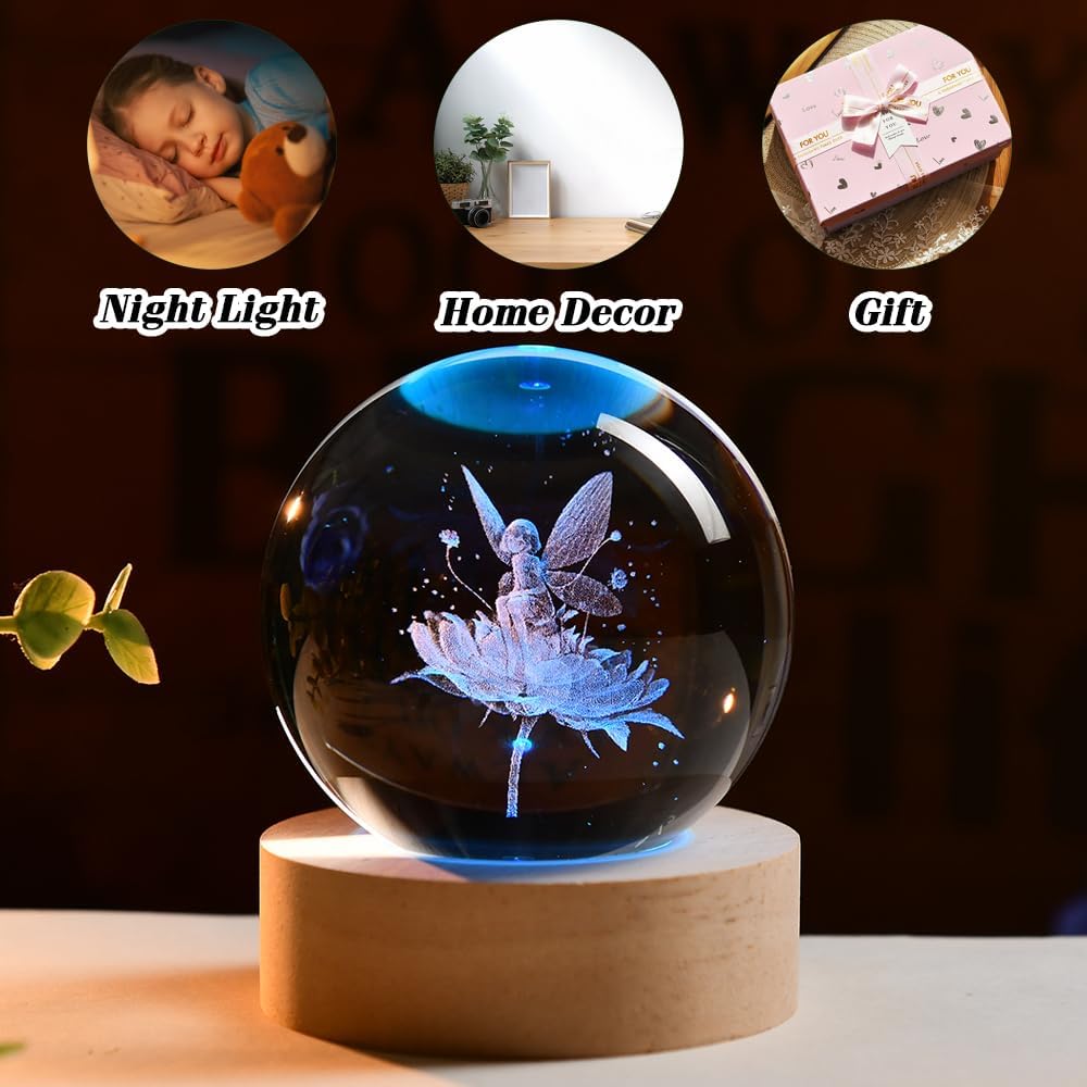 3D Solar System Crystal Ball Space Lover Model Themed Gifts 3D Planets Glass Ball 60mm Decorative Sphere Decor Astronomy Birthday Gift