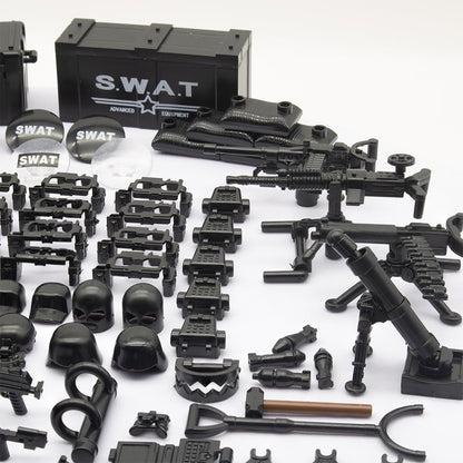 Army Equipment Gear Sets, Swat Team Building Block Toys, Special Military Soldier Style Weapon Sets, Military Weapon Pack Accessories Kits Toys, Accessories Compatible with Major Mini figure