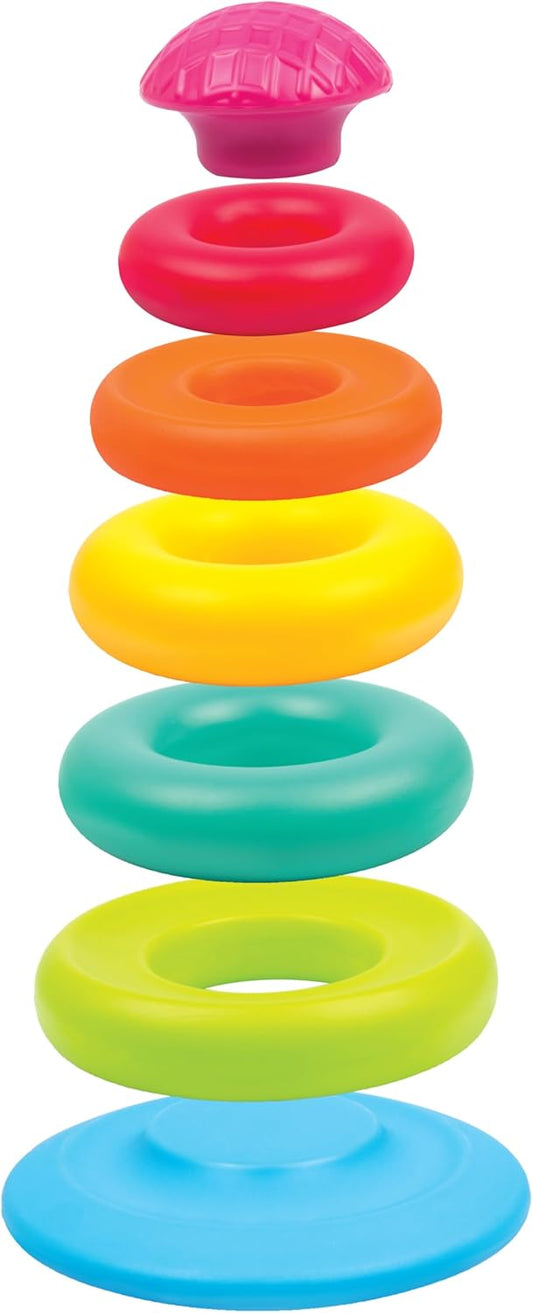 Funskool Stack A Ring – Baby Stacking Toy with 6 Colorful Grooved Rings (No Center Rod), Safe Educational Toy for Toddlers to Learn Motor Skills, Coordination & Colors – for Ages 12 Months+