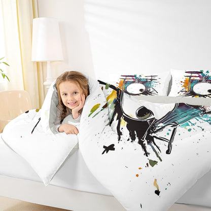 Erosebridal Drum Kit 3D Print Kids Comforter Sets Rock Music Themed Full Bedding Set for Boys Girls Musical Pattern Comforter Set,Colorful Retro Style Quilt Duvet 3 Pcs
