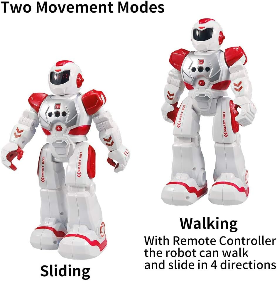 Remote Control Robot for Kids,Intellectual Gesture Sensor Programmable Robots with Infrared Controller Early Education Toys can Dance Sing Walk,Best Gift for Children (Blue/White)