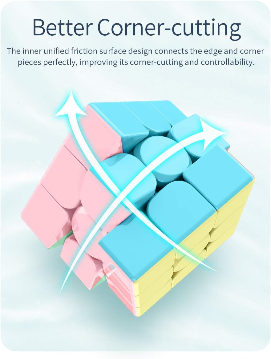 3x3x3 Speed Cube,Stickerless Magic Cube,Smooth Turning Puzzle Box with Anti-Sticky Design,The Most Educational Toy to Effectively Improve Your Child's Concentration and Responsiveness