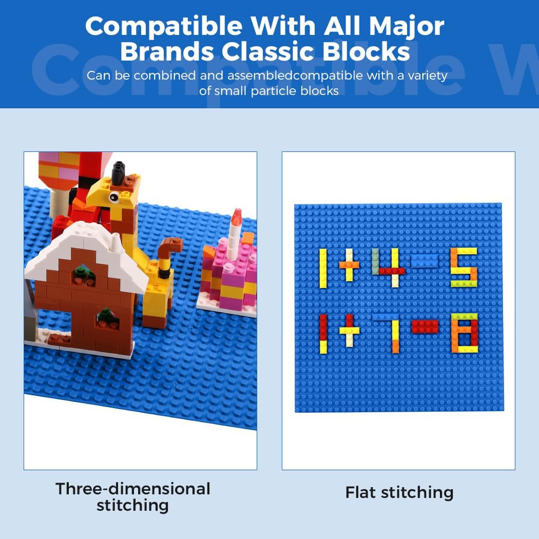 Classic Baseplates Building Plates-10" x 10" Building Boards,100% Compatible with All Major Brands and Activity Table, Creative Platforms Mats for Toy Bricks (Sand, 8 Pack)