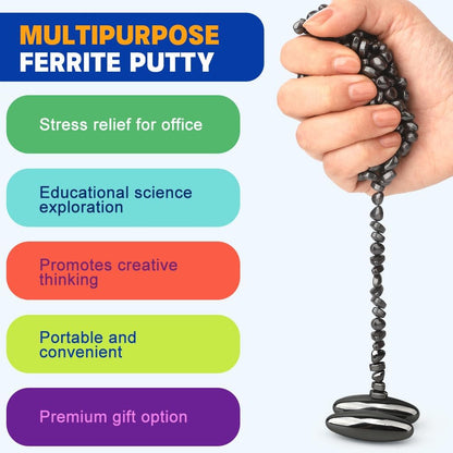 Slime Putty Set, Cool Fidget Magnet Ferrite Putty, Magnetic Stones Eggs with Rattle Oval Magnet, Novelty EDC Desk Gadget Slime Putty & Science Kit Gift