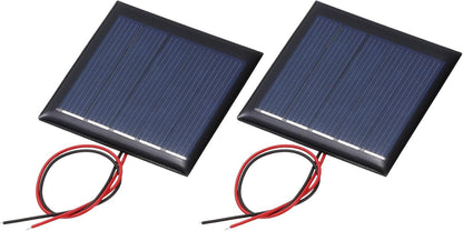 MECCANIXITY 2 Pcs 5.5V 0.44W 70mA Mini Solar Panels, Small Polycrystalline Solar Cell Panel with 2 Cable for DIY Electric Toy Materials Kits Charger, 60mm x 60mm