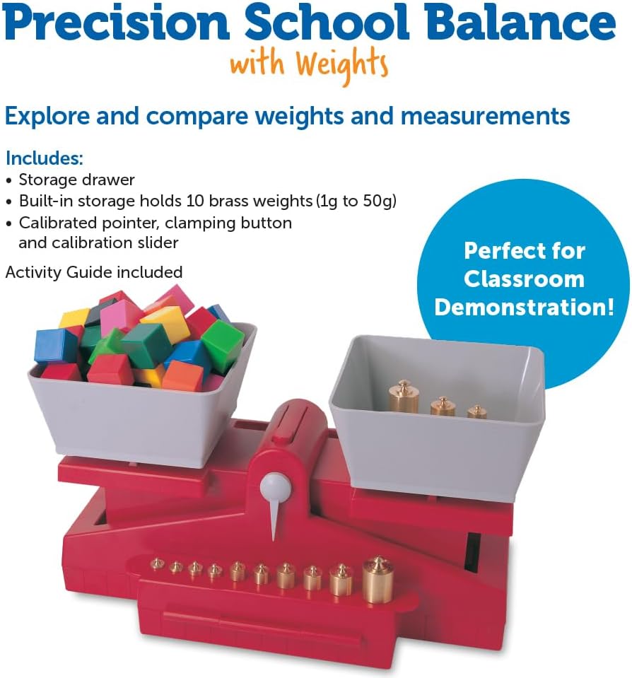 Learning Resources Precision School Balance, Includes Weights, Grades 4 and up,