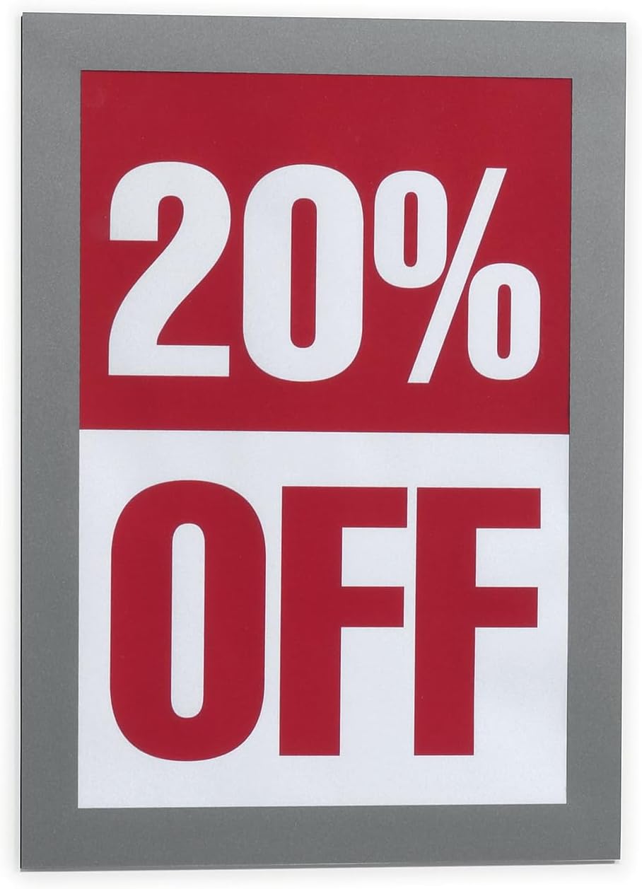 Durable Duraframe Self Adhesive Magnetic Sign Holder in Half Letter-Size 5.5" x 8.5" Inches - Black Frame - Pack of 2