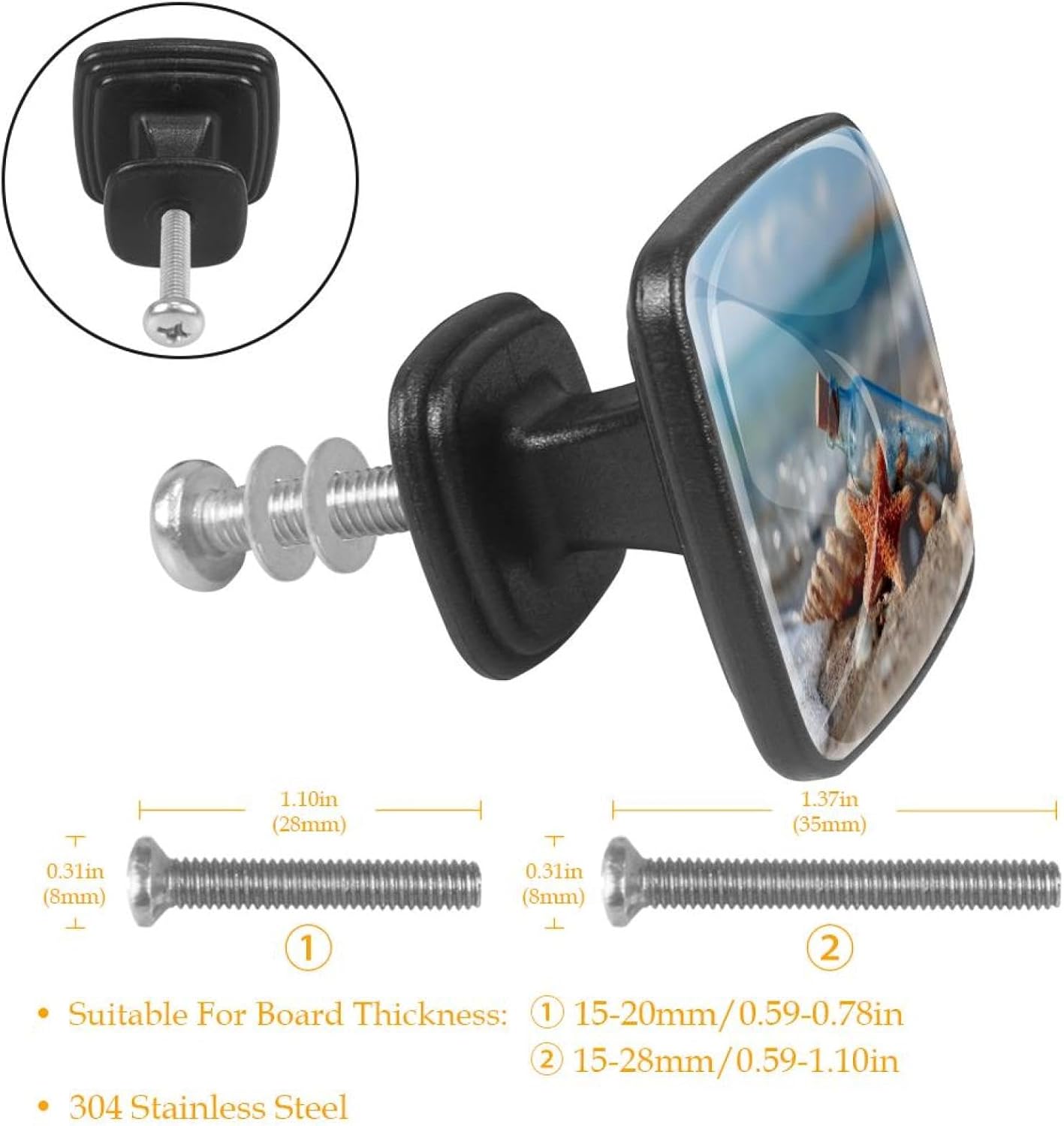 4 Pack Cabinet Knobs Drawer Pulls, 30mm Round ABS Glass Drawer Hardware Growing Butterfly Cabinet Handles with Screws for Dressers Kitchens Cupboard