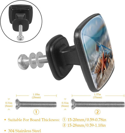 4 Pack Cabinet Knobs Drawer Pulls, 30mm Round ABS Glass Drawer Hardware Growing Butterfly Cabinet Handles with Screws for Dressers Kitchens Cupboard