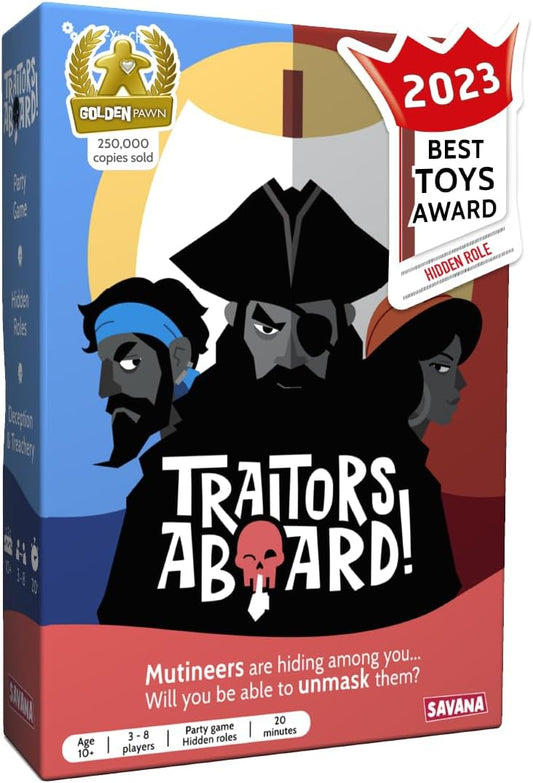 SAVANA Traitors Aboard - Award Winning Secret Identity Party Game - Fun, Bluffing and Betrayal | Easy to Learn, 15-Minute Round | Popular Games for 3-8 Players - Ages 10+