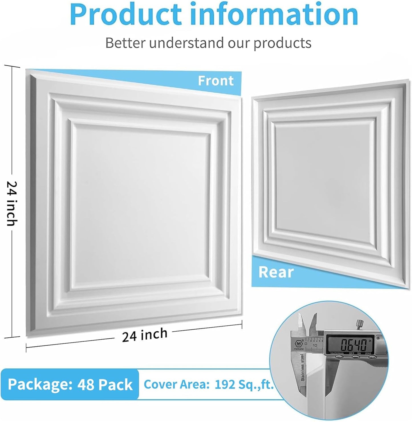Art3d PVC Ceiling Tiles, 2'x2' Plastic Sheet in Black (12-Pack)